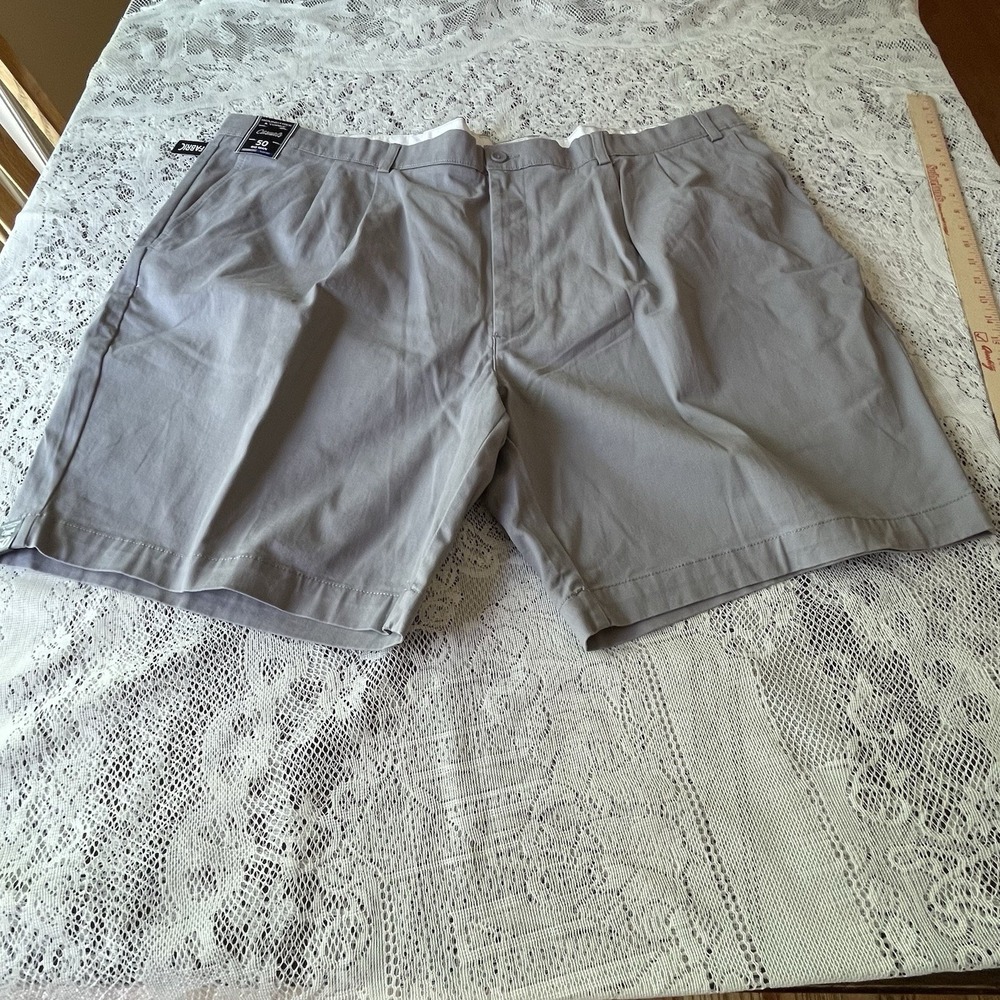 NEW Roundtree & Yorke Performance Grey Gray Men's Shorts Sz 50 NWT Pleat Fit